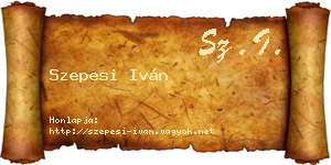 Szepesi Iván névjegykártya